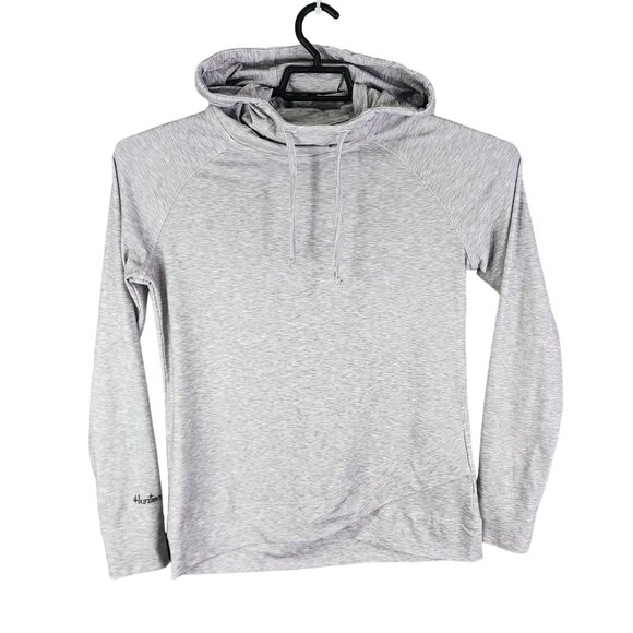 Womens Huntworth Heather Gray Hooded Sweatshirt Long Sleeve Drawstring Size S - Picture 1 of 11